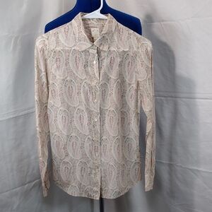 J. Crew Cream Paisley Button-Down Shirt.